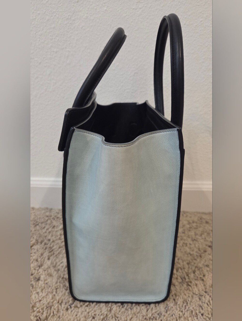 Celine Mini Luggage Tote – Tri-Color Drummed Calfskin Leather With COA - Picture 3 of 9